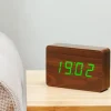 Discount Gingko - Brick Click Clock Walnut / Green LED