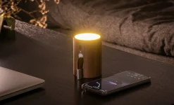 Online Gingko - Drum Light Bluetooth Speaker Natural Walnut Wood