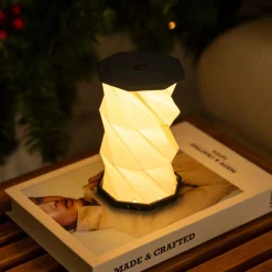 Gingko - Hexagon Twist Bordlampe - Mini - Slate Black - H14 cm