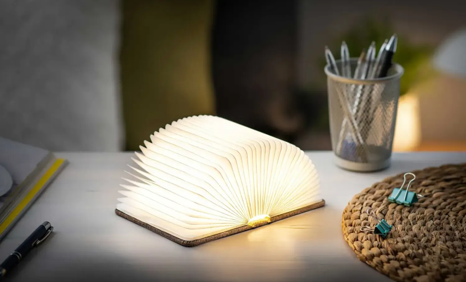 Hot Gingko - LED Smart Fabric Booklight - Coffee Brown - Mini
