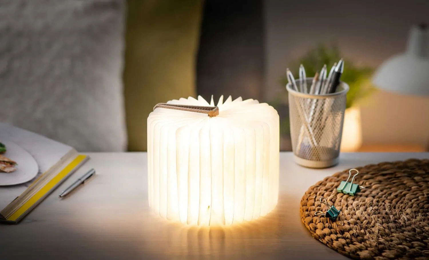 Hot Gingko - LED Smart Fabric Booklight - Coffee Brown - Mini
