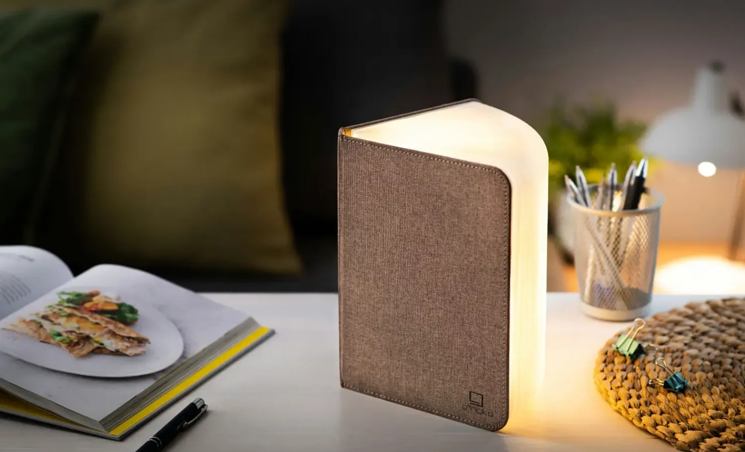 Outlet Gingko - LED Smart Fabric Booklight- Coffee Brown