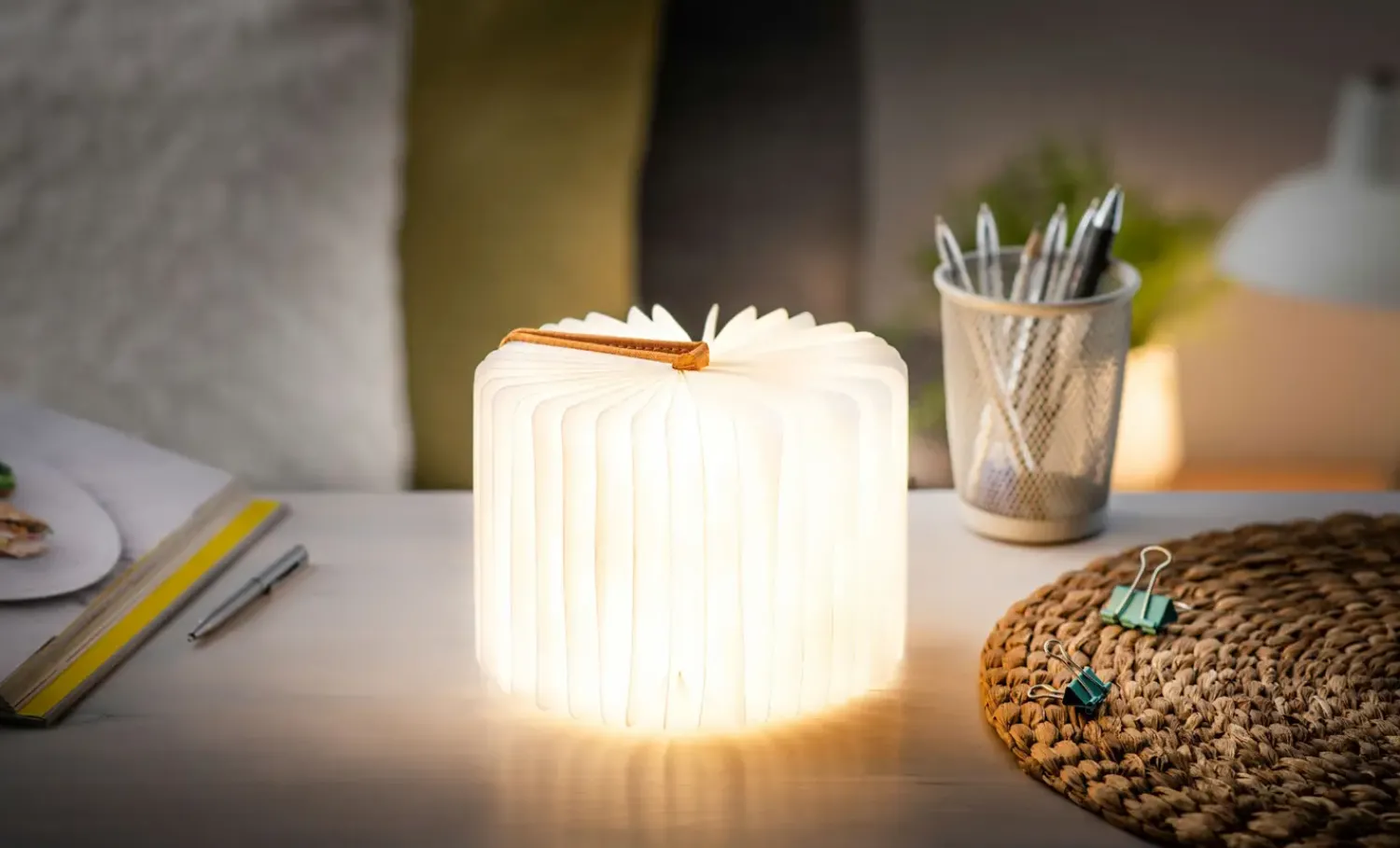 Outlet Gingko - LED Smart Fabric Booklight- Coffee Brown