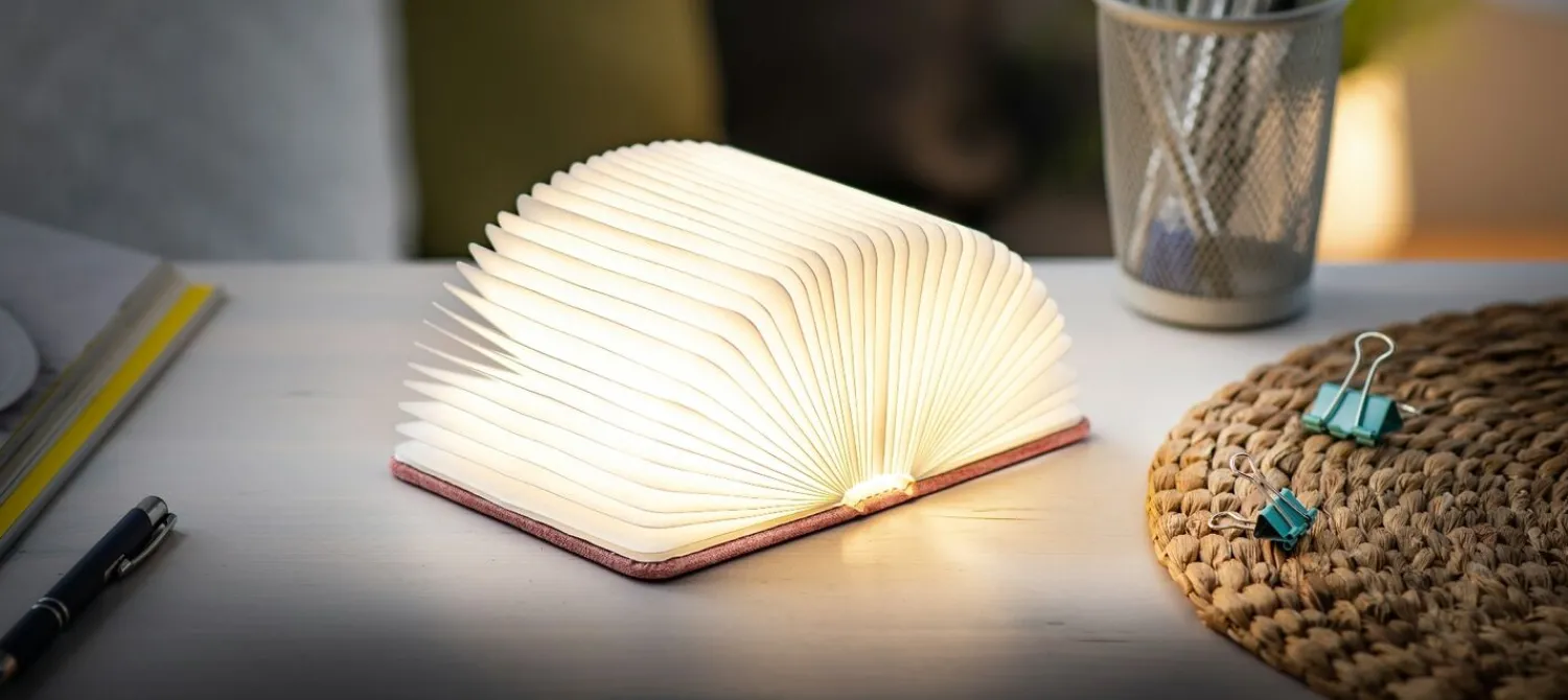 Clearance Gingko - LED Smart Fabric Booklight- Blush Pink