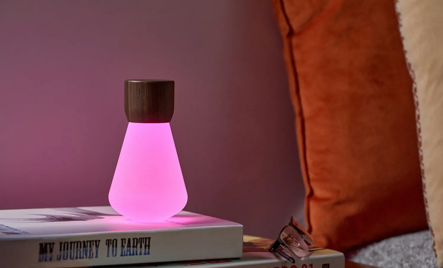 Clearance Gingko - Pentagon Light bulb Lamp Mini Natural Walnut Wood