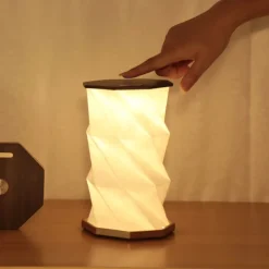Online Gingko - Twist Hexagon Lamp - Walnut