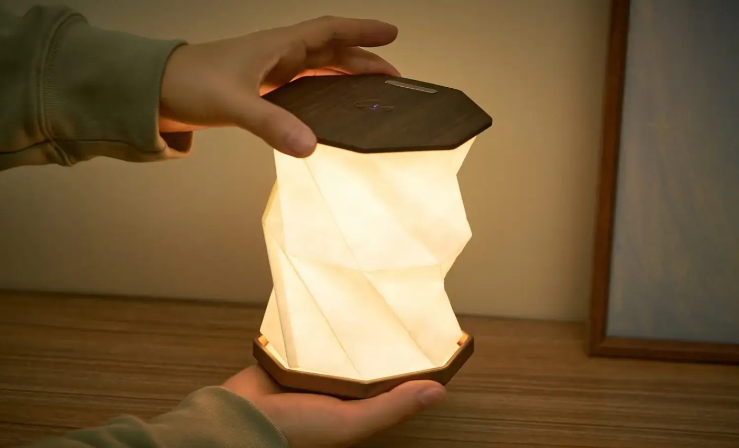 Online Gingko - Twist Hexagon Lamp - Walnut