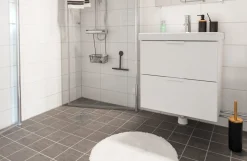 Habo - Badeværelsesmåtte - Camelia - Hvid - Ø 60 cm