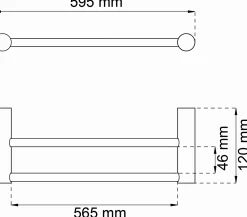 Outlet Habo - Håndklædestang dobbelt 1368 - Krom - B: 59,5 cm