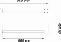 Discount Habo - Håndklædestang enkelt 1368 - Krom - B: 59,5 cm