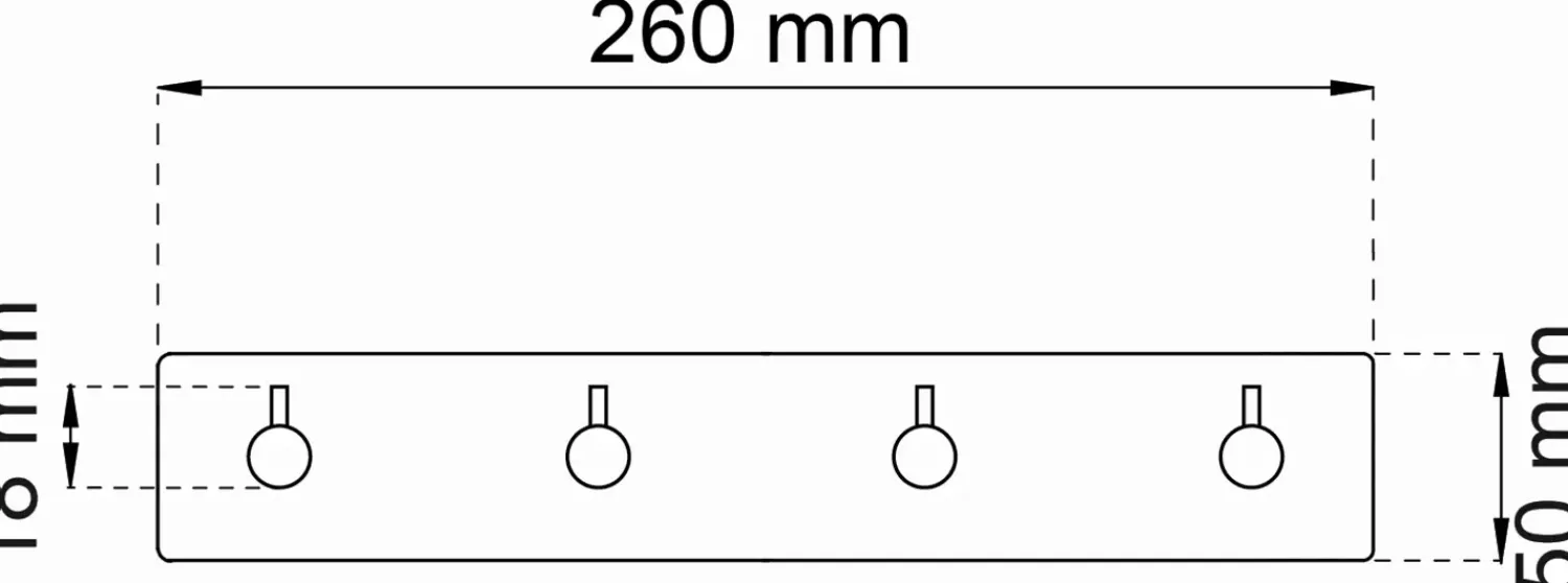 Outlet Habo - Knagerække - Flair - Selvklæbende - Hvid - L: 26 cm