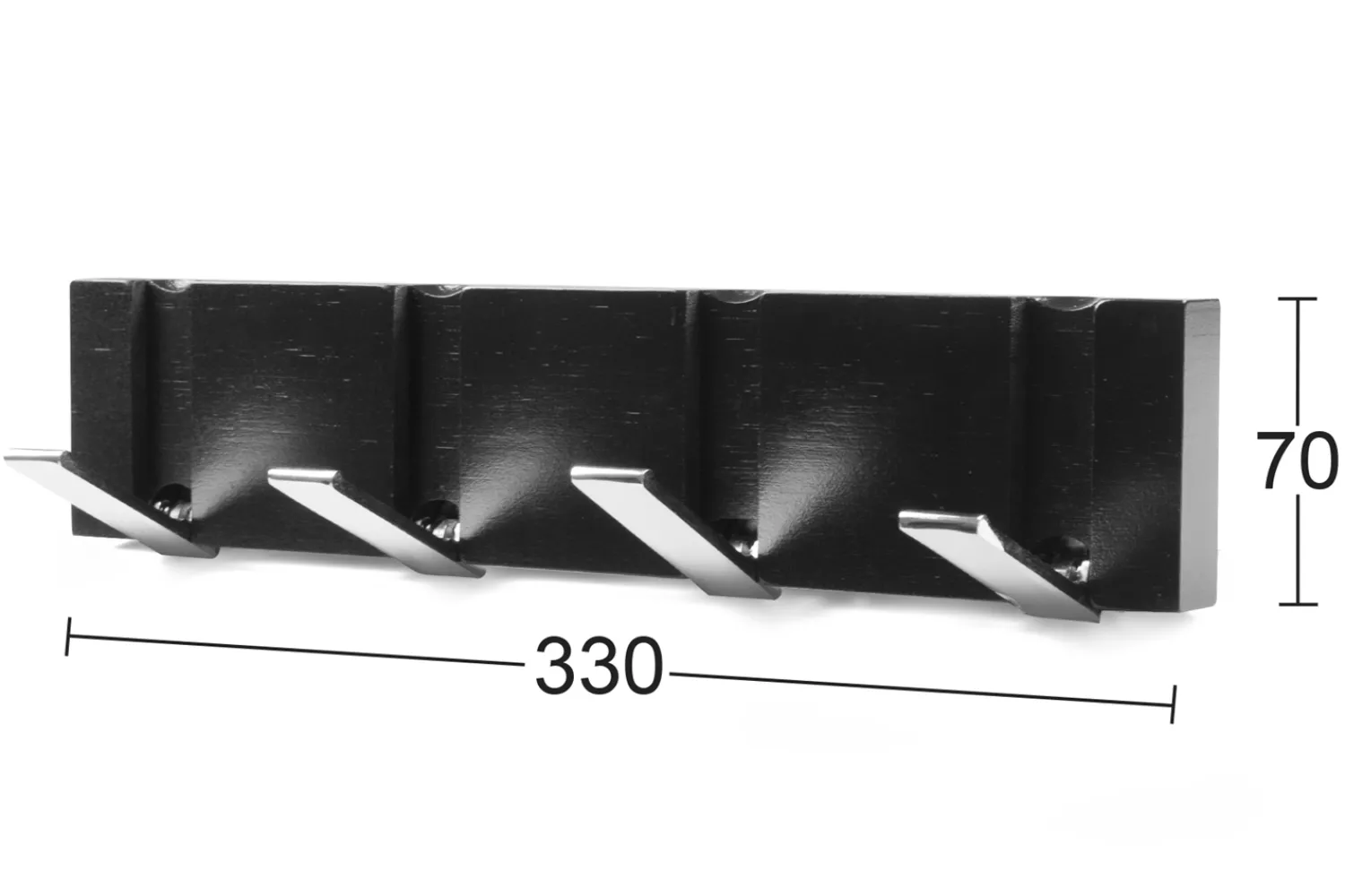Clearance Habo - Knagerække med 4 knager - Flipper - Sort