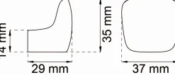 Hot Habo - Krog - 29x35 mm - Mat Sort - 2 stk.