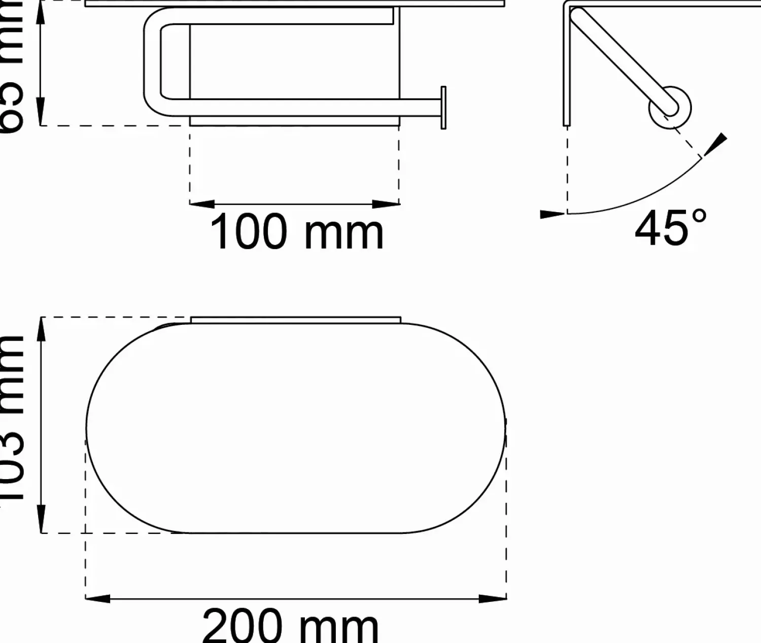 Discount Habo - Toiletrulleholder med hylde - Selvklæbende - Hazel - Sort