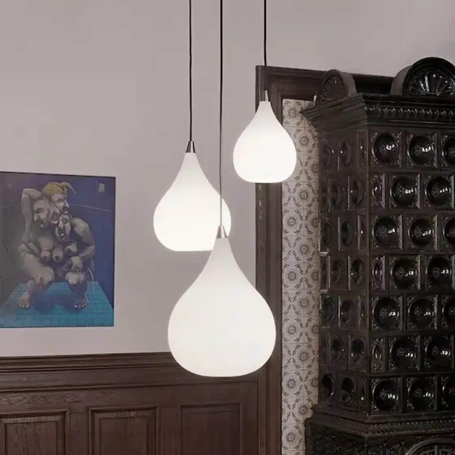 Halo Design Copenhagen Halo Design - Drops Pendel Ø17 - Opalic/Alu
