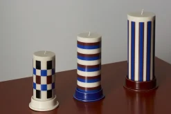 Best Hay - Bloklys - Column - Large - Off-White, Brown & Blue