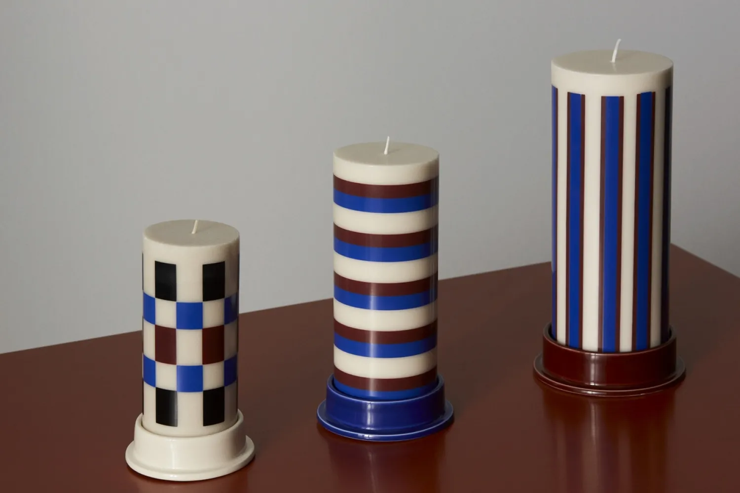 Best Hay - Bloklys - Column - Large - Off-White, Brown & Blue