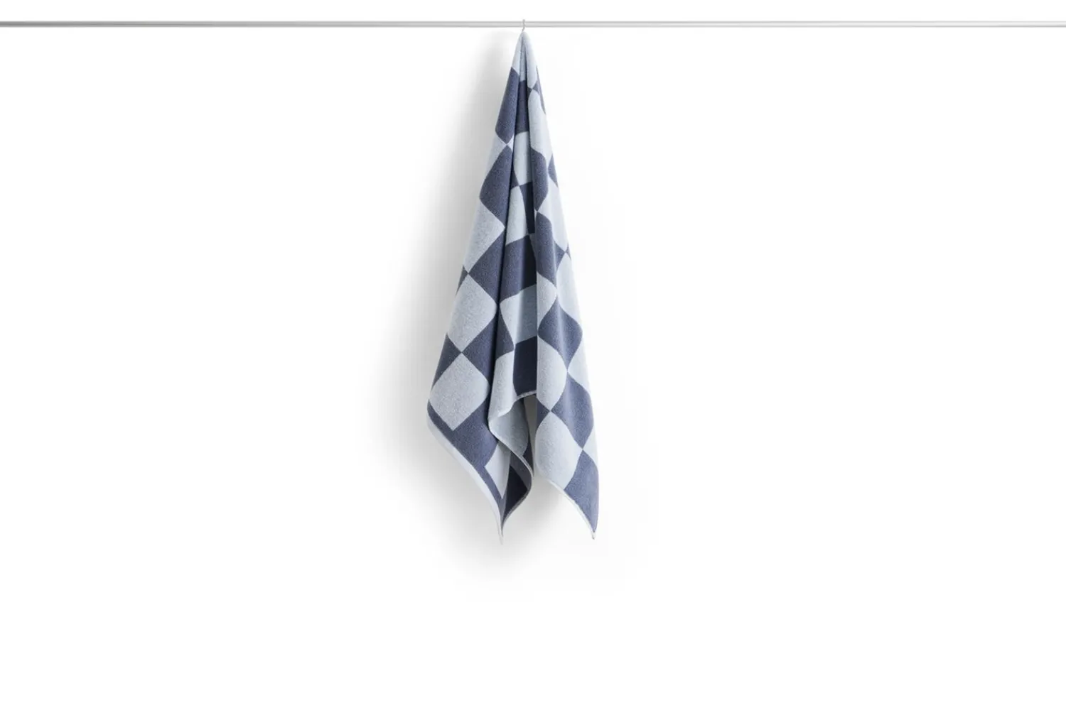 Sale Hay - Check Bath Towel (Organic) - W70 x L136 - Steel Blue - Steel blue - 669