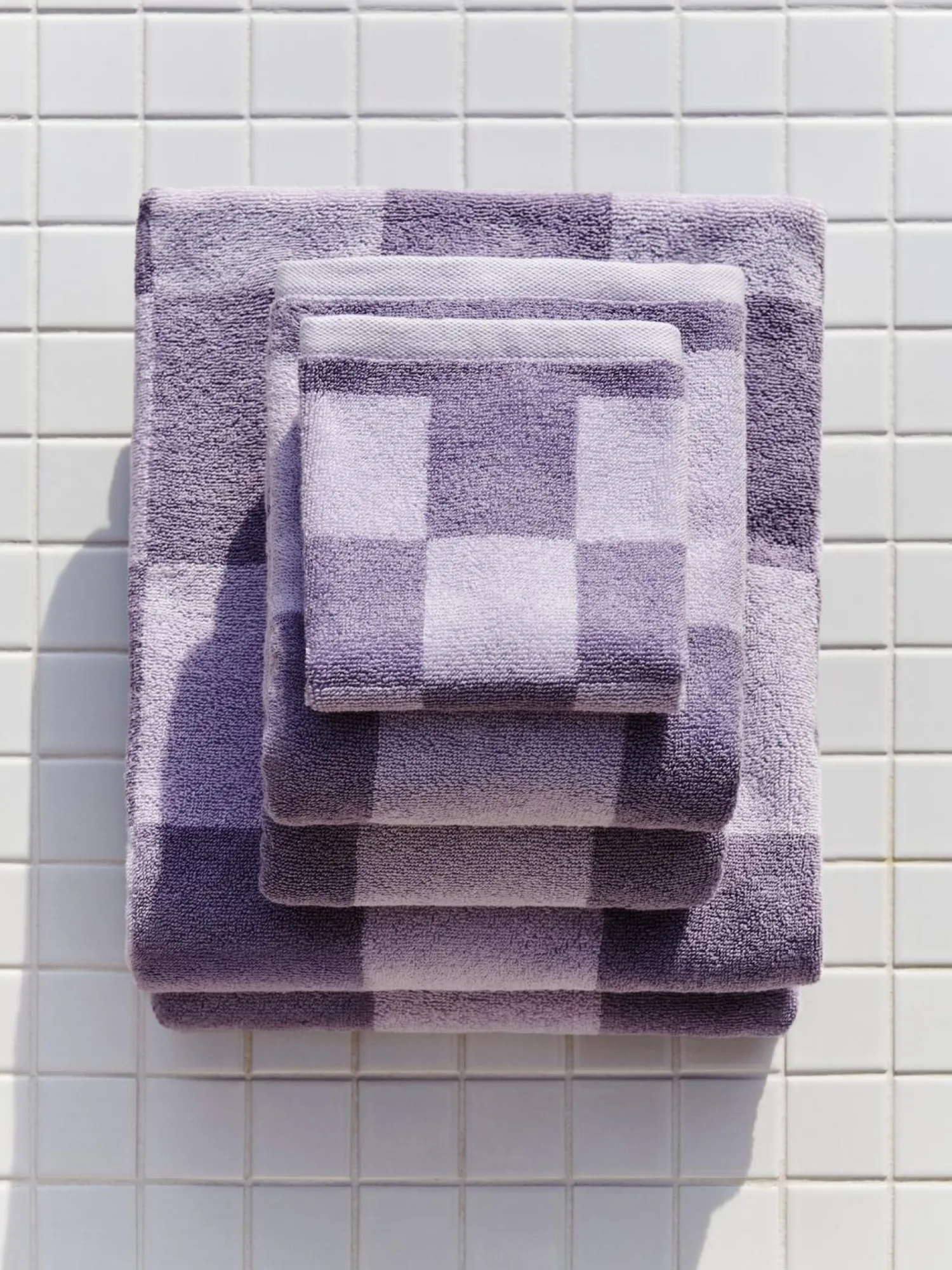 Sale Hay - Check Wash Cloth (Organic) - W30 x L30 - Lavender - Lavender - 79
