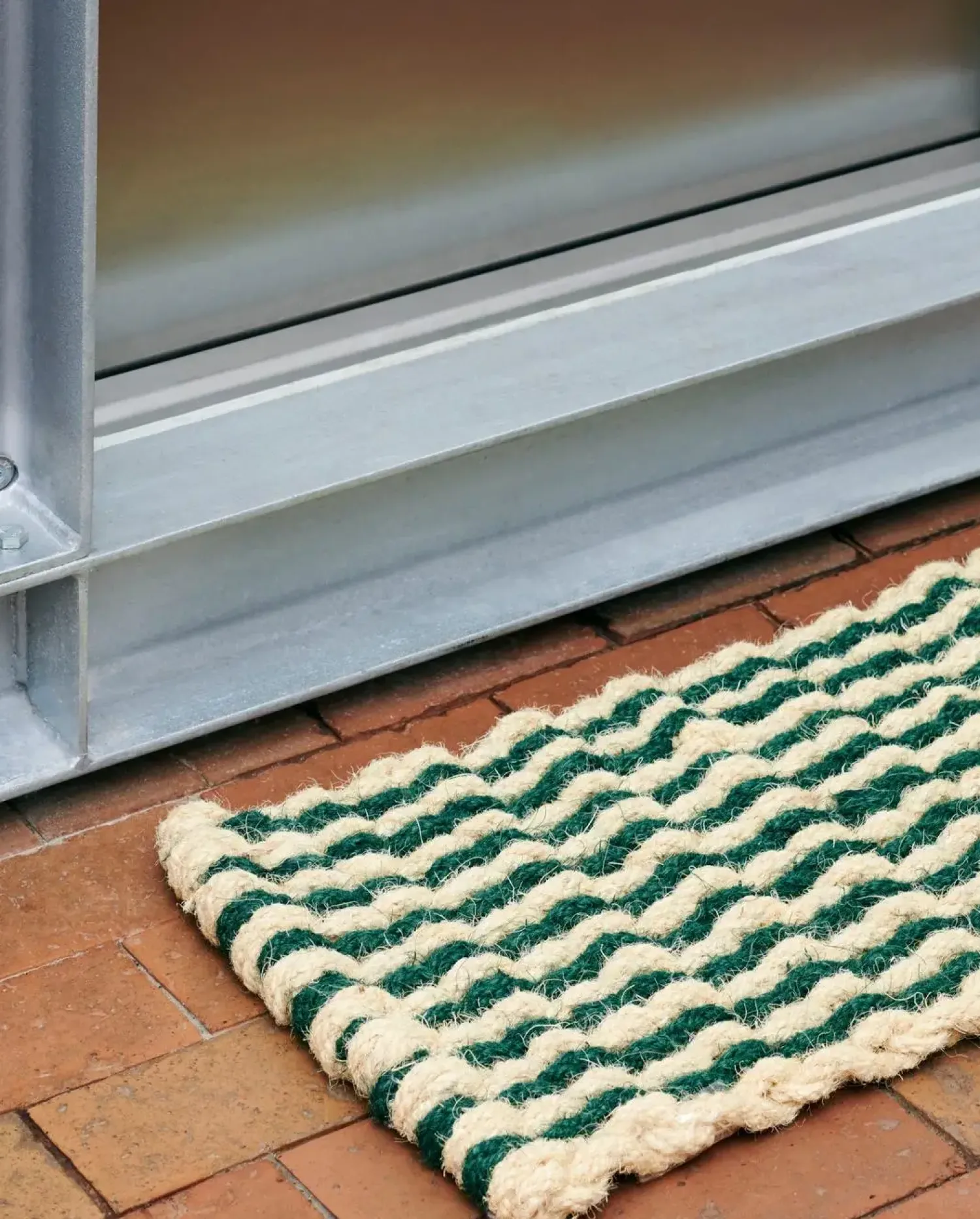 New Hay - Coco Door Mat - Dark Green & White - Dark green and white - 619