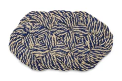 Best Hay - Coco Door Mat - Swirl - Blue and off-white