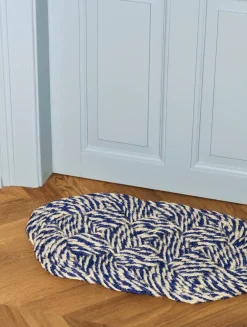 Best Hay - Coco Door Mat - Swirl - Blue and off-white