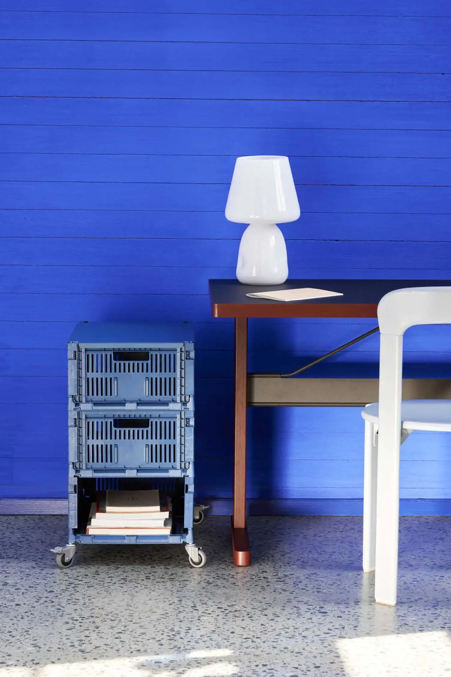 New Hay Colour Crate - Large - Dusty blue