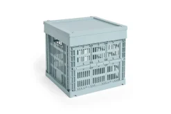 Outlet Hay Colour Crate Lid Plastic - Medium Square / Cube - Dusty blue