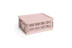 Best Hay Colour Crate Lid Plastic - Medium - Blush