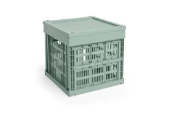 Outlet Hay Colour Crate Lid Plastic - Medium Square / Cube - Sage green