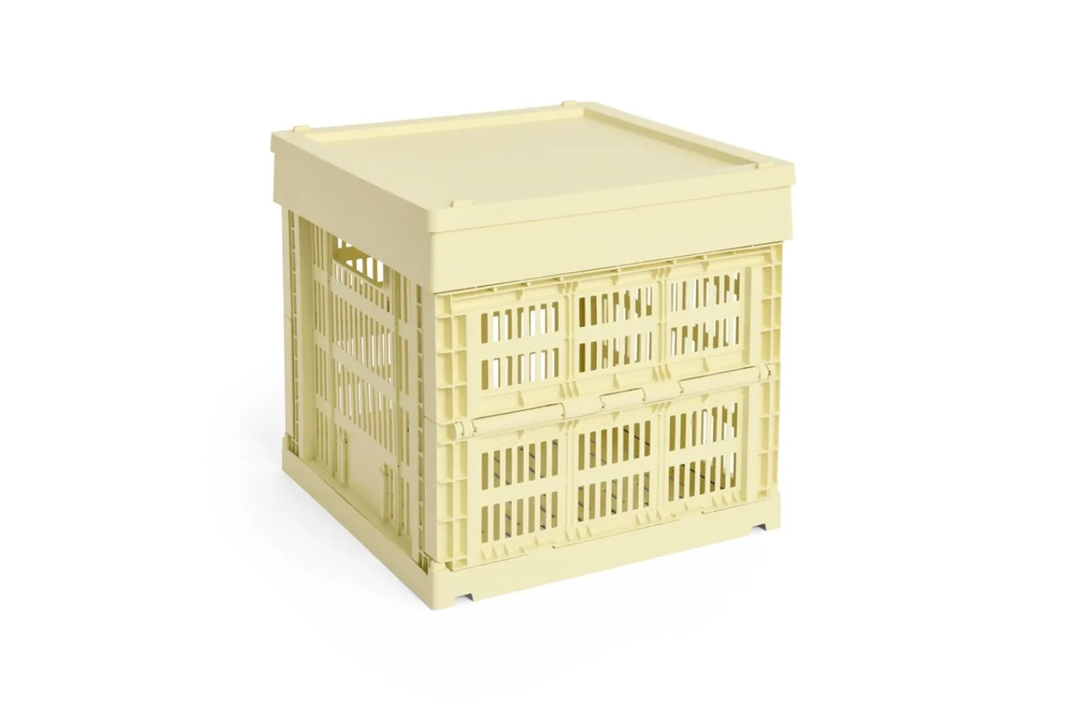 Hay Colour Crate Lid Plastic - Medium Square / Cube - Light yellow