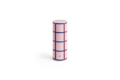 Clearance Hay - Column Candle - Light pink, red, bordeaux and dark blue