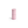 New Hay - Column Candle - Light pink with bordeaux grid