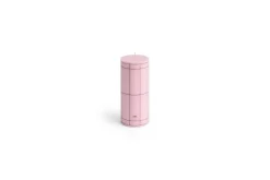 New Hay - Column Candle - Light pink with bordeaux grid