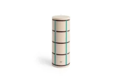 Clearance Hay - Column Candle - Off-white, green bordeaux and silver
