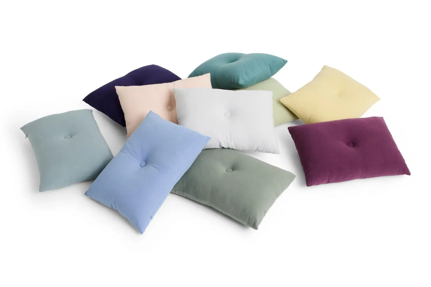 Best Hay - Dot Cushion - Linen - Pigeon blue