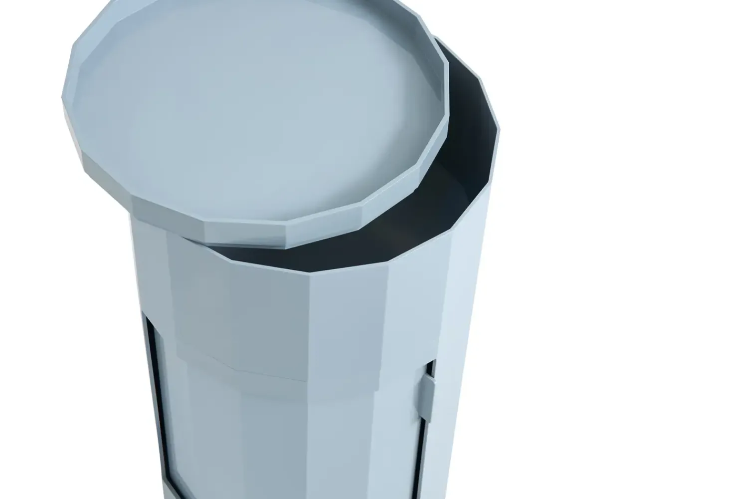 Discount Hay - Facet Cabinet - Low - Misty Grey - Lysegråt sidebord med hjul - H 49 cm