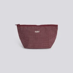 New Hay - Grid Pouch - Small - Burgundy