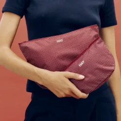 New Hay - Grid Pouch - Small - Burgundy