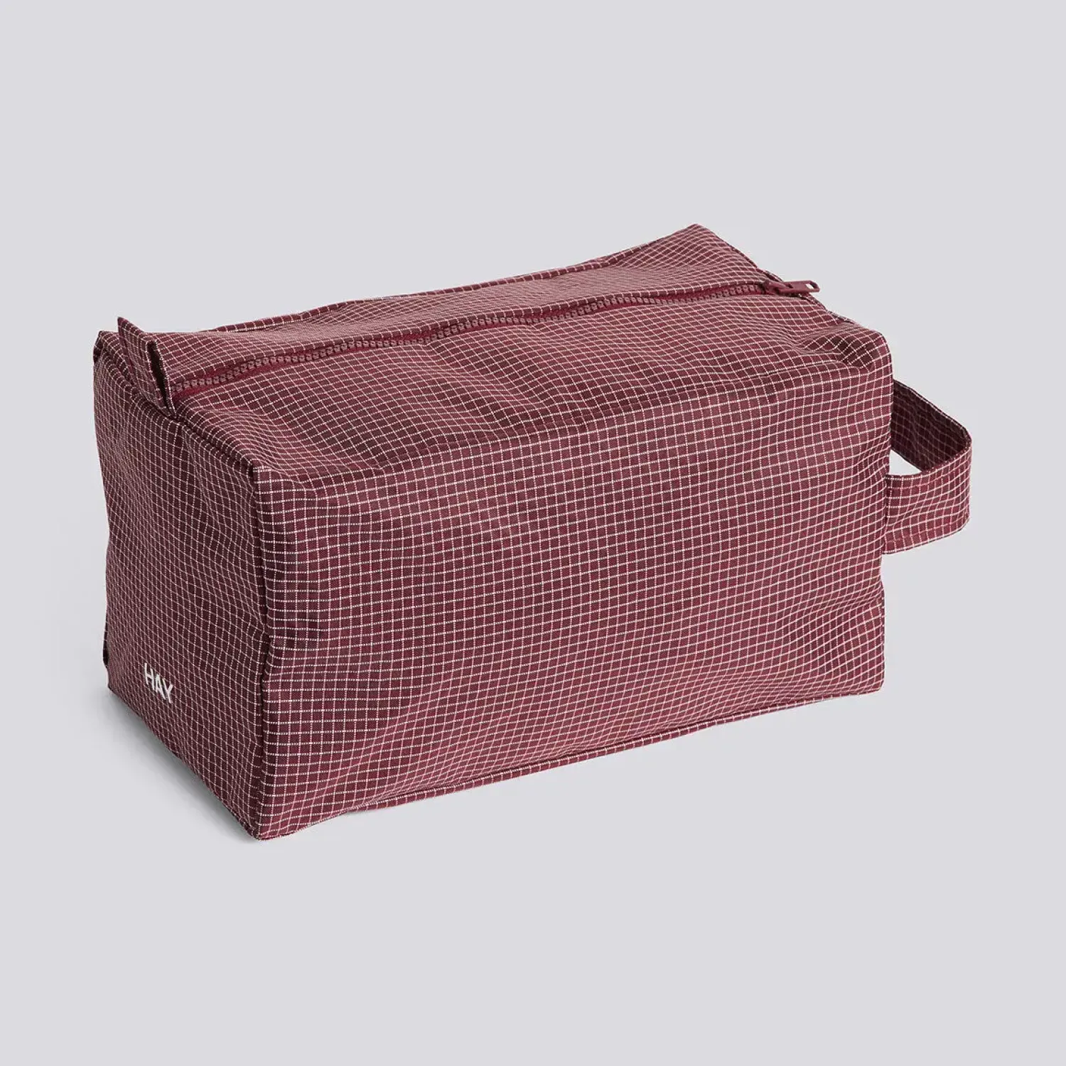 Hot Hay - Grid Wash Bag - Medium - Burgundy