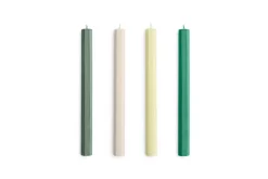 Online Hay - Hexagon Candle - Greens and whites, Set of 4