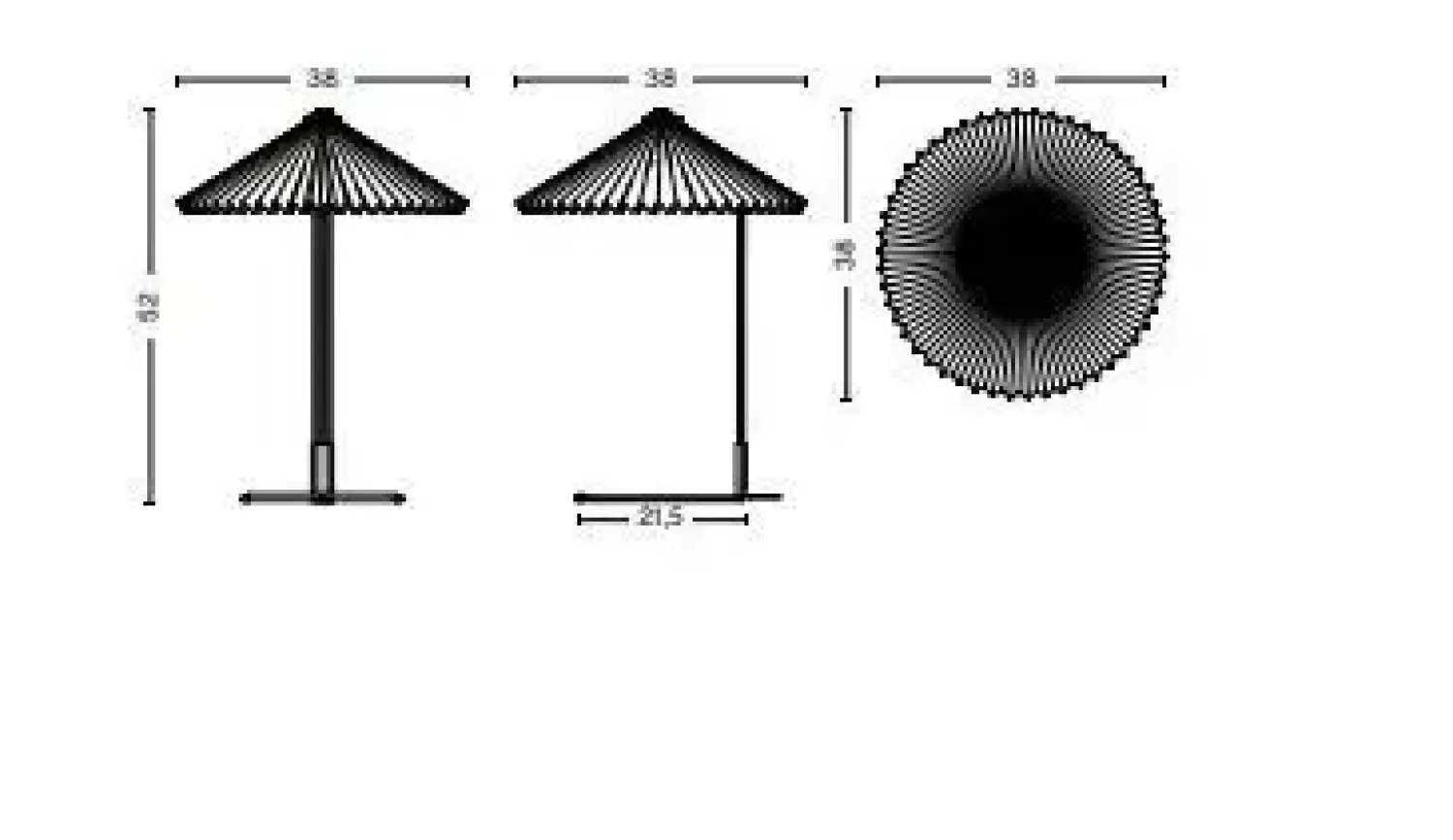 Discount Hay - Matin bordlampe - med hvid skærm - large - H:52 cm
