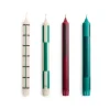 Sale Hay - Pattern Candle - Greens and bordeaux, Set of 4