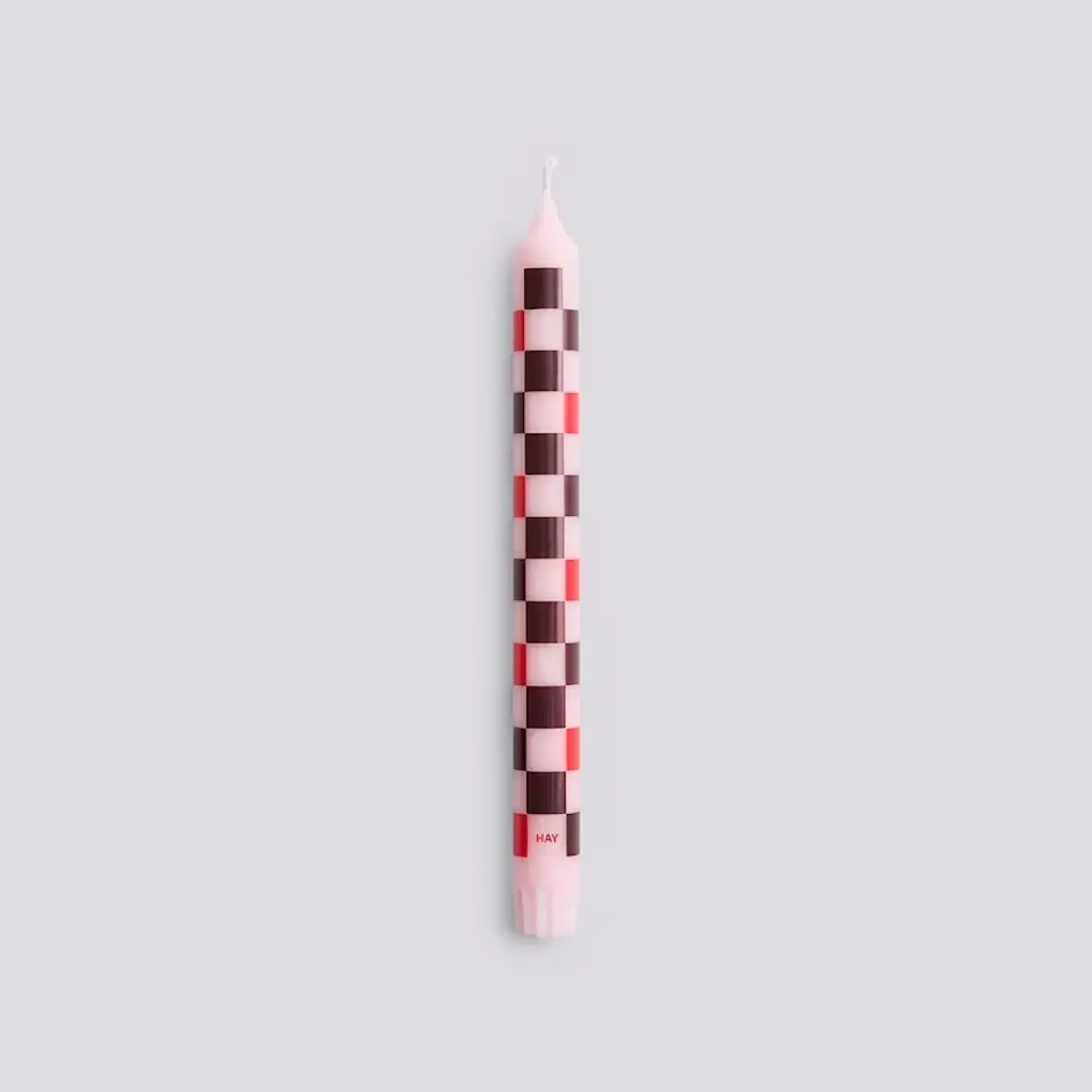 Hot Hay - Pattern Candle - Light pink, bordeaux, red and silver checks