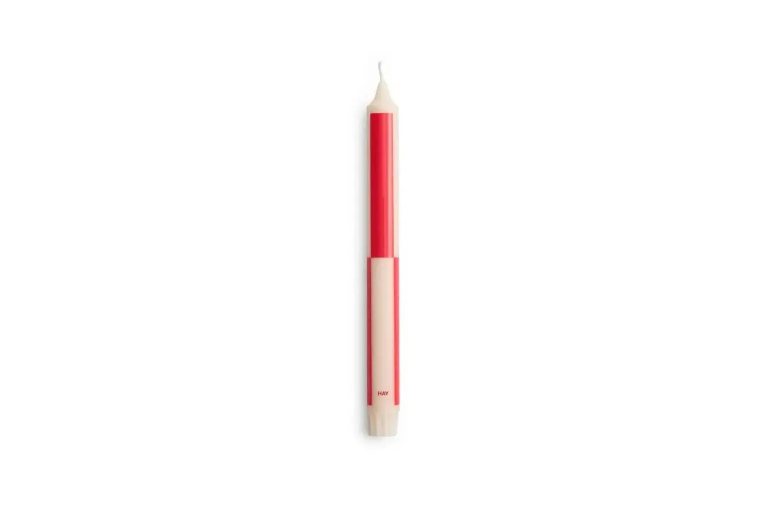 New Hay - Pattern Candle - Off-white with red block