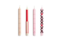 Online Hay - Pattern Candle - Reds and bordeaux, Set of 4