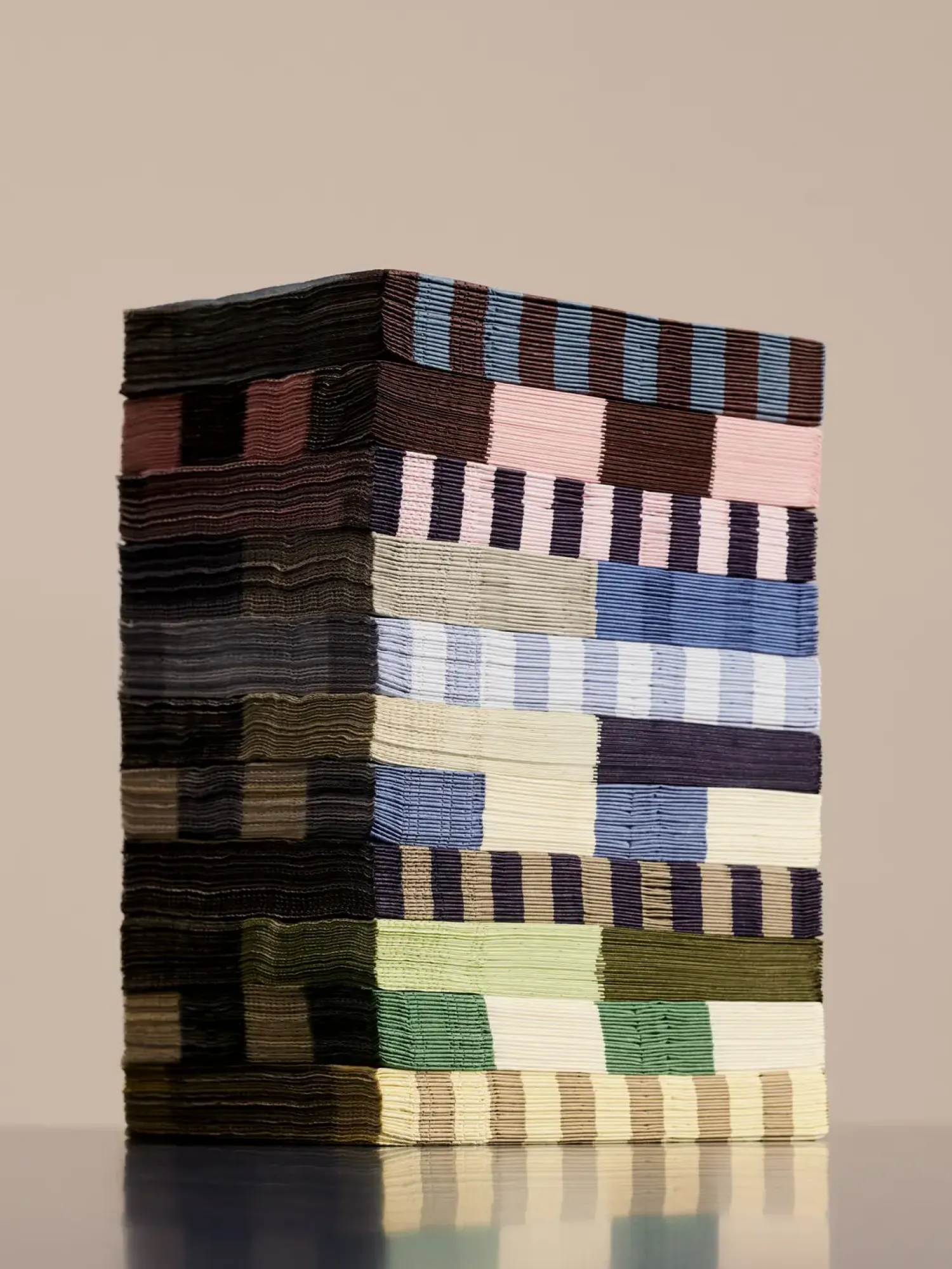 Online Hay - Pattern Napkins - Light pink and red grid - Dinner