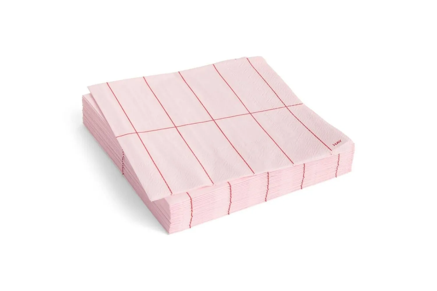 Discount Hay - Pattern Napkins - Light pink and red grid - Lunch