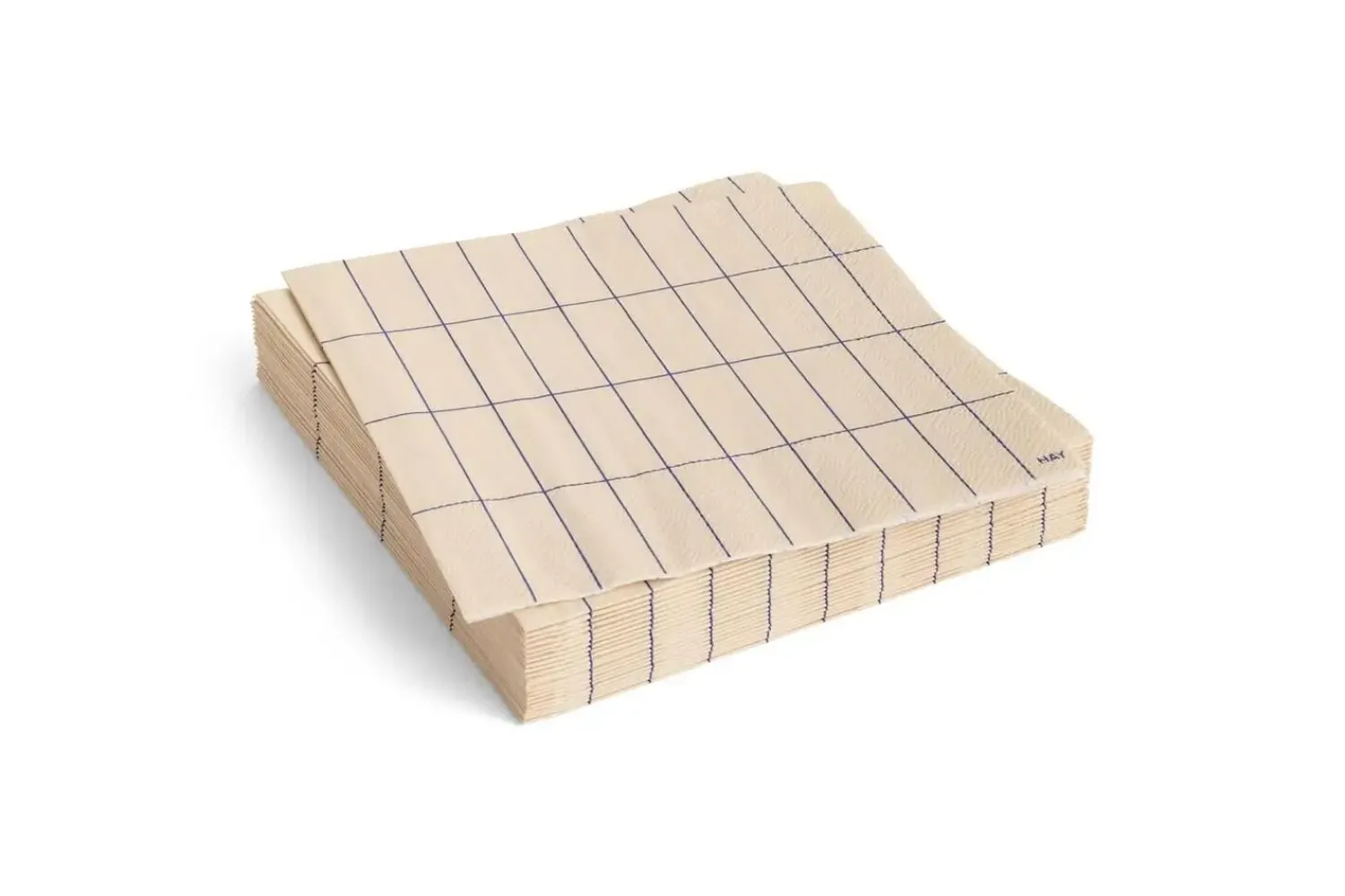 Discount Hay - Pattern Napkins - Off-white and blue grid - Lunch