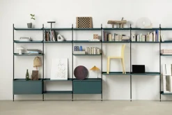 Online Hay - Reol - Pier System 1001 - 1 kolonne - Blå/Sort - 82 X 34 X 209 cm
